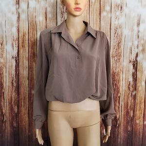Da Rue Blouse 14 Petite Brown